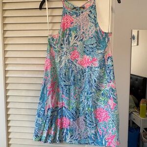 Lilly Pulitzer Pink, Blue & Green Floral Halter Top
